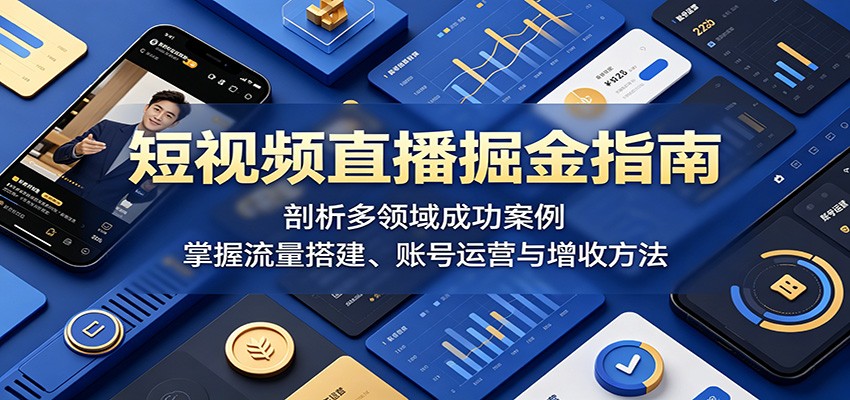 短视频直播掘金指南：剖析多领域成功案例，掌握流量搭建、账号运营与增收方法-时光云网创