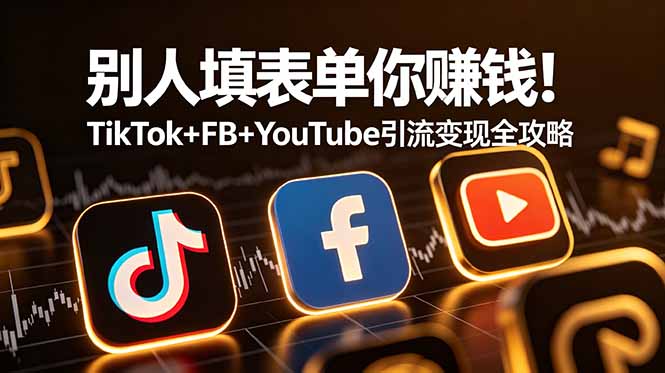 别人填表单你赚钱!TikTok+FB+YouTube 引流变现全攻略【原创双语字幕】-时光云网创