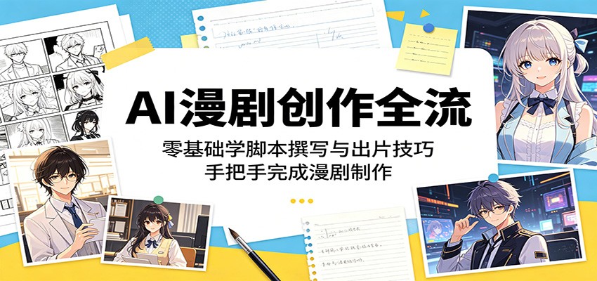 AI漫剧创作全流程：零基础学脚本撰写与出片技巧，手把手完成漫剧制作-时光云网创
