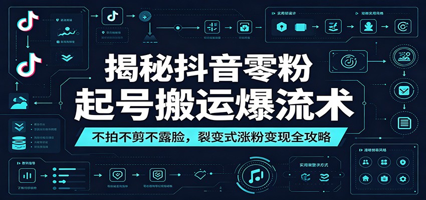 揭秘抖音零粉起号搬运爆流术：不拍不剪不露脸，裂变式涨粉变现全攻略-时光云网创