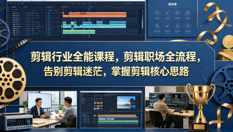 剪辑行业全能课程，剪辑职场全流程，告别剪辑迷茫，掌握剪辑核心思路-时光云网创