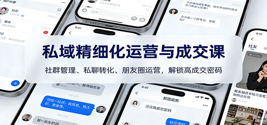 私域精细化运营与成交课：社群管理、私聊转化、朋友圈运营，解锁高成交密码-时光云网创