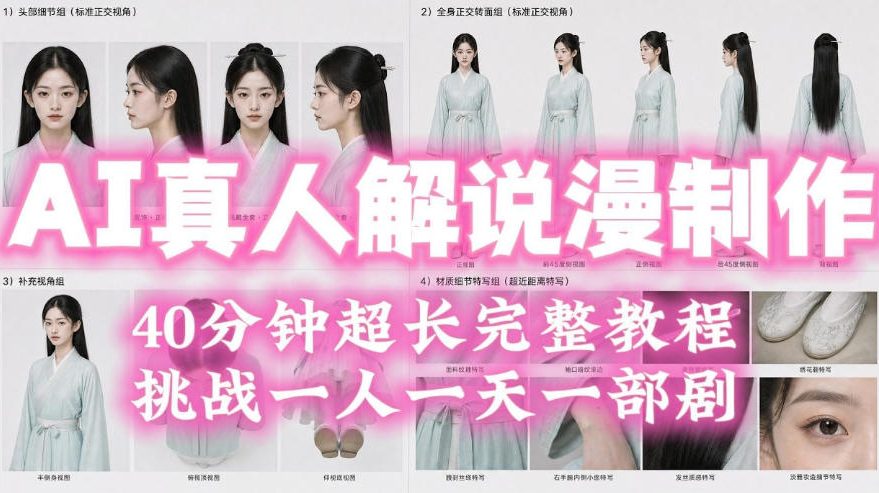 2026年AI真人解说漫剧自动批量化制作教程，40分钟超长完整，自动批量化制作，挑战一人一天一部剧！-时光云网创