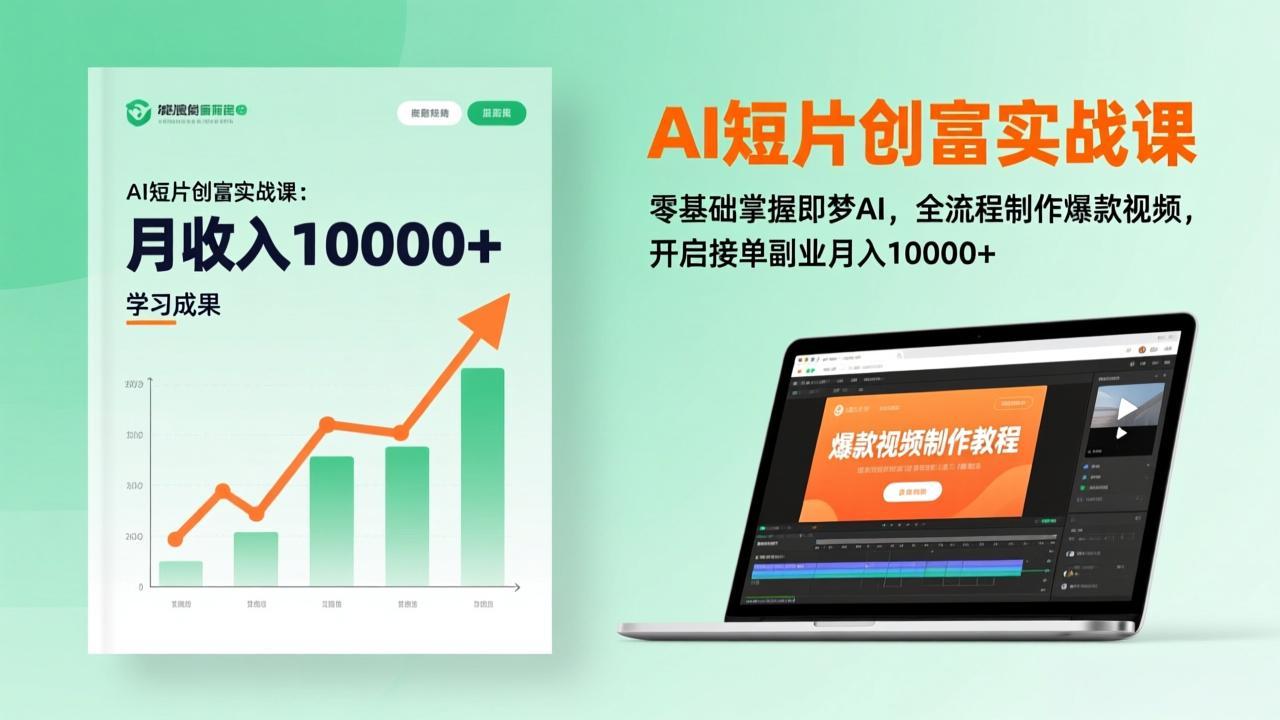 AI短片创富实战课：零基础掌握即梦AI，全流程制作爆款视频，开启接单副业月入10000+(更新-时光云网创