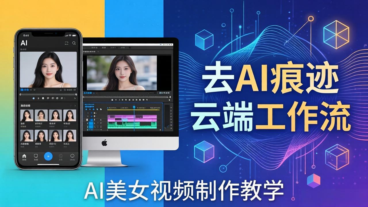 AI美女视频制作教学：去AI痕迹，云端工作流出图，手机电脑均可，不需要配置-时光云网创