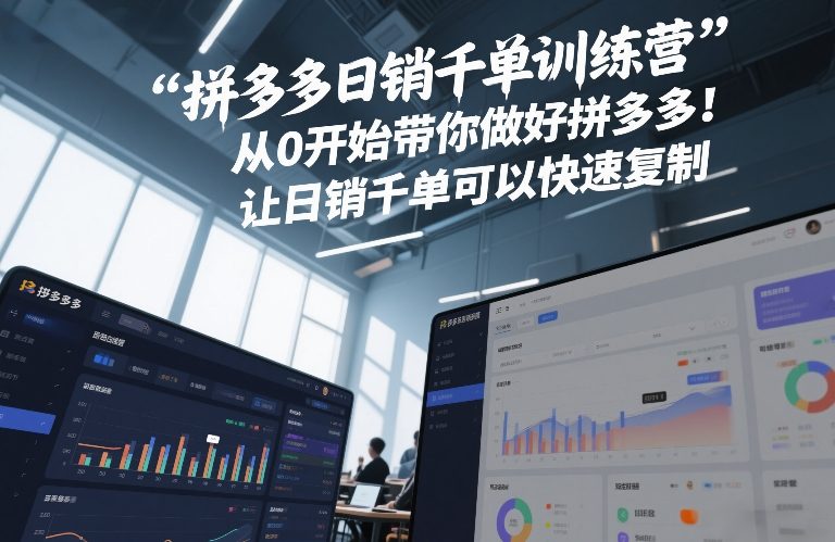 拼多多日销千单训练营，从0开始带你做好拼多多，让日销千单可以快速复制(更新26年1月)-时光云网创