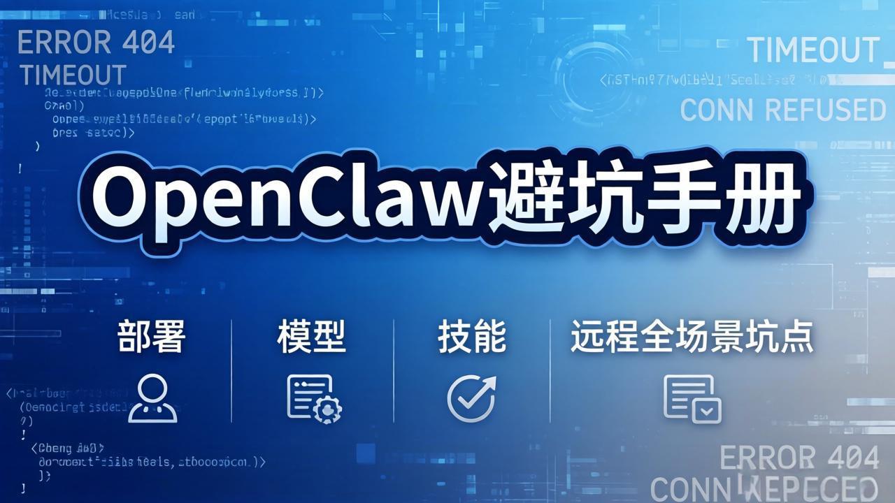 OpenClaw避坑手册：部署+模型+技能+远程全场景坑点，一次性给你说全，少走弯路-时光云网创