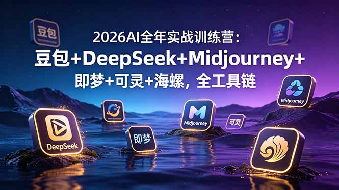 2026AI全年实战训练营：豆包+DeepSeek+Midjourney+即梦+可灵+海螺，全工具链-时光云网创