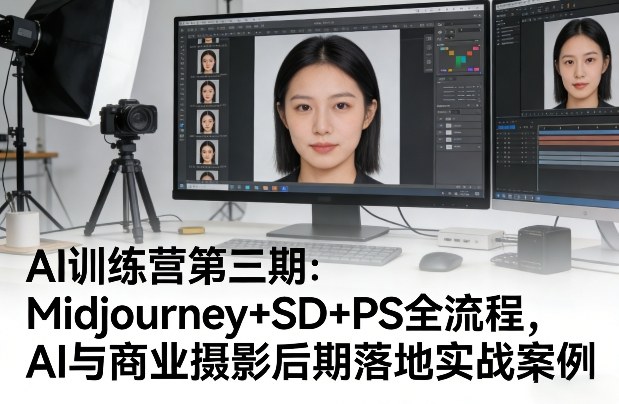 AI训练营第三期：Midjourney+SD+PS全流程，AI与商业摄影后期落地实战案例-时光云网创