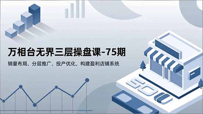 万相台无界三层操盘课-75期，销量布局、分层推广、投产优化，构建盈利店铺系统-时光云网创