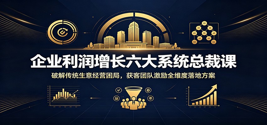 企业利润增长六大系统总裁课：破解传统生意经营困局，获客团队激励全维度落地方案-时光云网创