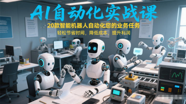 AI自动化实战课：20款智能机器人自动化您的业务任务，轻松节省时间，降低成本，提升利润-时光云网创