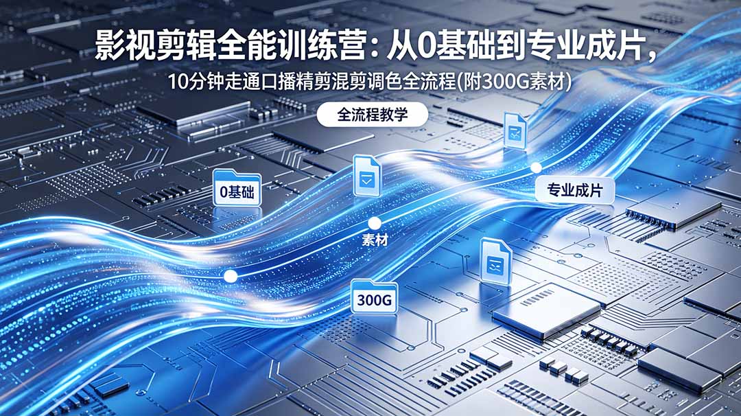 2026影视剪辑全能实战课|0基础到专业成片,全流程教学,高清带300G素材-时光云网创