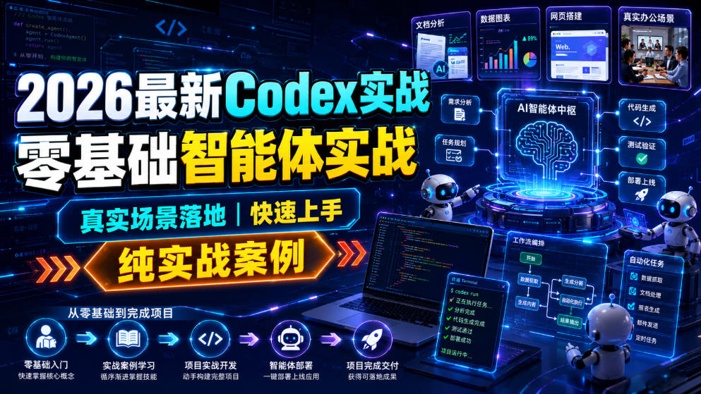 2026最新Codex实战零基础智能体实战，真实场景落地，快速上手，纯实战案例-时光云网创