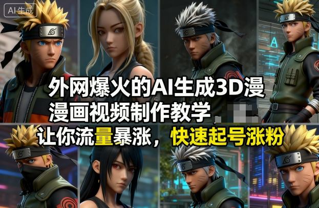 外网爆火的AI生成3D漫画视频制作教学,让你流量暴涨,快速起号涨粉!-时光云网创