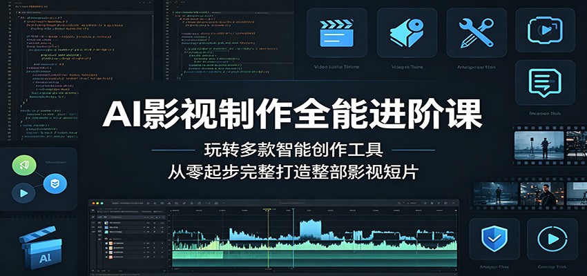 AI影视制作全能进阶课：玩转多款智能创作工具，从零起步完整打造整部影视短片-时光云网创