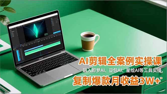 AI剪辑全案例实操课,融入即梦AI、豆包AI、星绘AI等工具实操,复制爆款月收益3W+-时光云网创