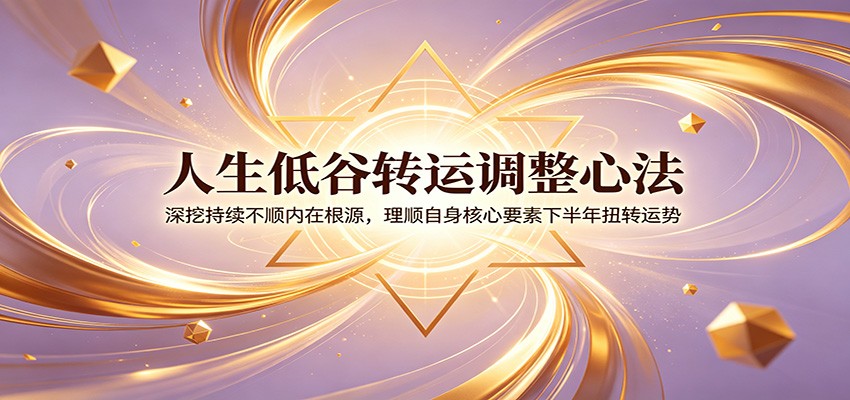 人生低谷转运调整心法：深挖持续不顺内在根源，理顺自身核心要素下半年扭转运势-时光云网创