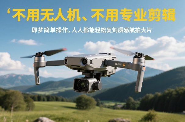 不用无人机、不用专业剪辑，即梦简单操作，人人都能轻松复刻质感航拍大片-时光云网创