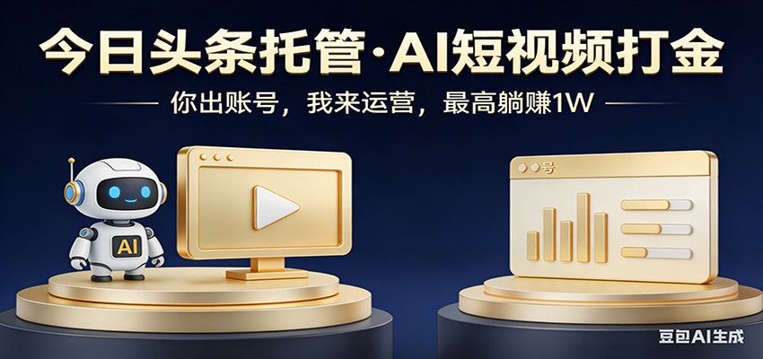 头条号AI托管，我提供作品，你提供账号，每天5分钟发布，小白躺赚3000+-时光云网创
