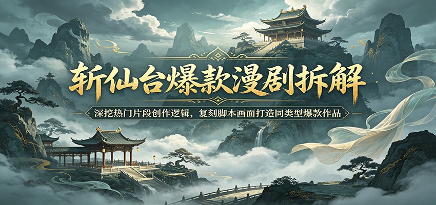 斩仙台爆款漫剧拆解：深挖热门片段创作逻辑，复刻脚本画面打造同类型爆款作品-时光云网创