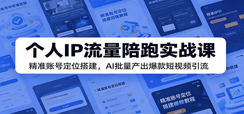 个人IP流量陪跑实战课：精准账号定位搭建，AI批量产出爆款短视频引流-时光云网创