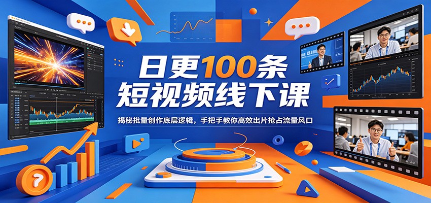 日更100条短视频线下课：揭秘批量创作底层逻辑，手把手教你高效出片抢占流量风口-时光云网创