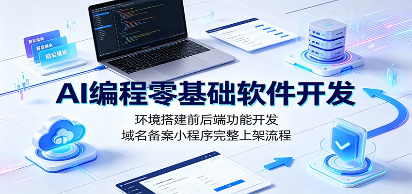 AI编程零基础软件开发：环境搭建前后端功能开发，域名备案小程序完整上架流程-时光云网创