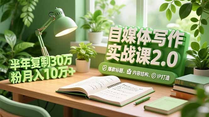 自媒体写作实战课2.0,爆款标题、内容结构、IP打造,半年复制30万粉月入10万+-时光云网创
