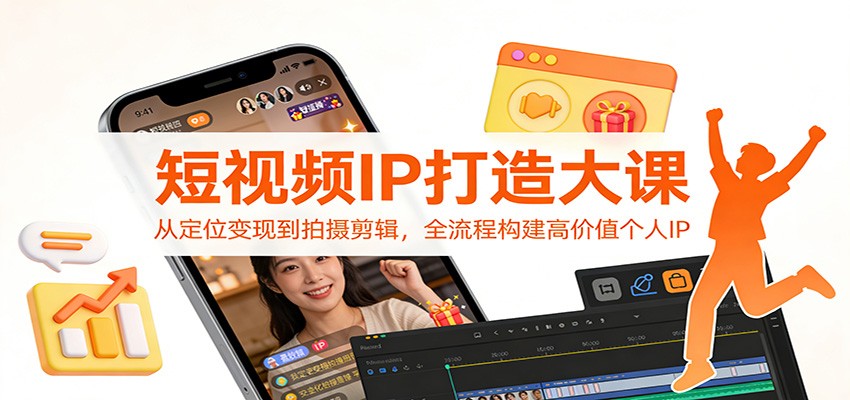 短视频IP打造大课：从定位变现到拍摄剪辑，全流程构建高价值个人IP-时光云网创