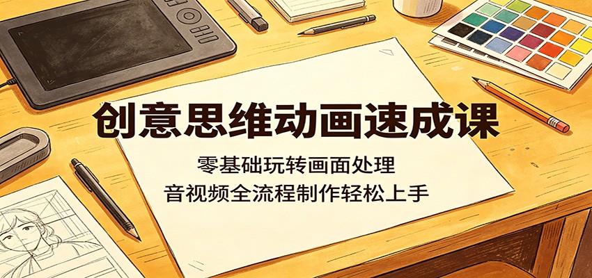 创意思维动画速成课：零基础玩转画面处理，音视频全流程制作轻松上手-时光云网创