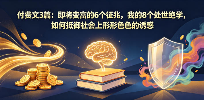 付费文3篇:即将变富的6个征兆,我的8个处世绝学,如何抵御社会上形形色色的诱惑-时光云网创