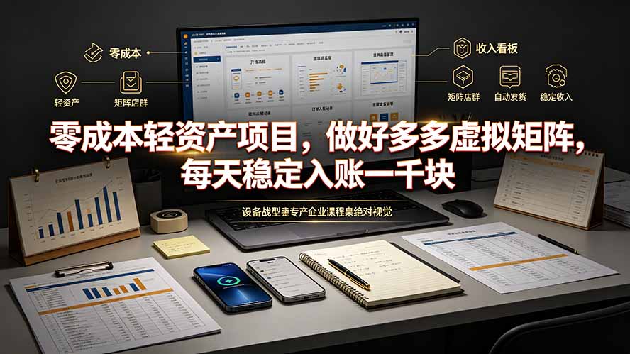 零成本轻资产项目，做好多多虚拟矩阵，每天稳定入账一千块-时光云网创