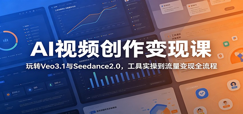 AI视频创作变现课：玩转Veo3.1与Seedance2.0，工具实操到流量变现全流程-时光云网创