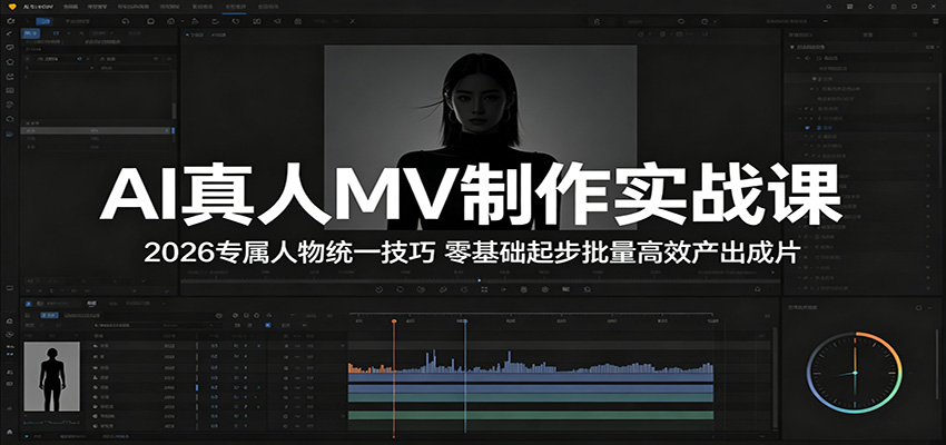 AI真人MV制作实战课：2026专属人物统一技巧，零基础起步批量高效产出成片-时光云网创