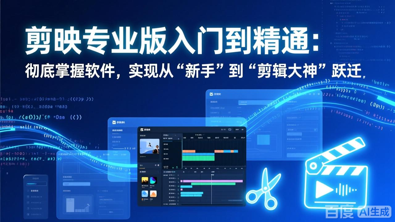 剪映专业版入门到精通：彻底掌握软件，实现从“新手”到“剪辑大神”跃迁-时光云网创