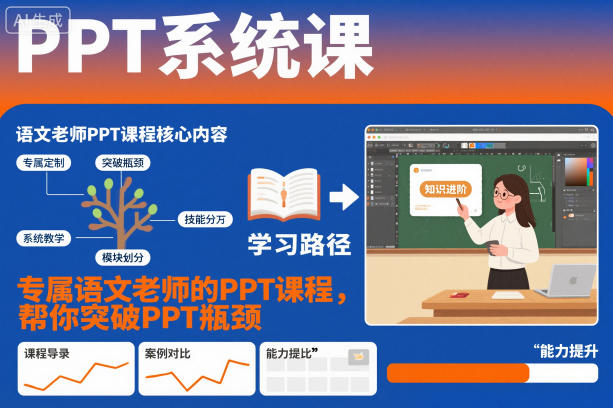 PPT系统课，专属语文老师的PPT课程，帮你突破PPT瓶颈-时光云网创