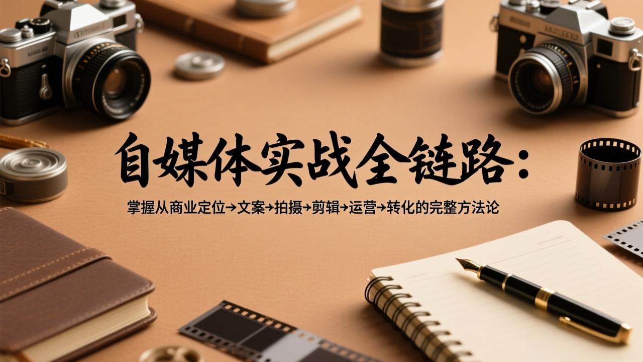 自媒体实战全链路：掌握从商业定位→文案→拍摄→剪辑→运营→转化的完整方法论-时光云网创