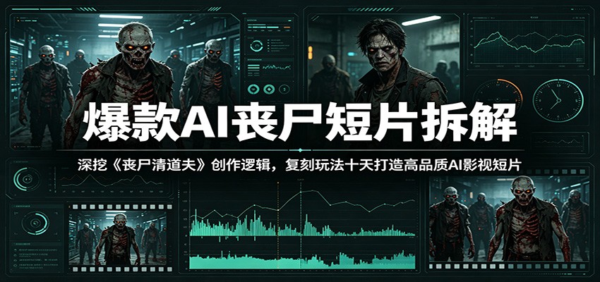 爆款AI丧尸短片拆解：深挖《丧尸清道夫》创作逻辑，复刻玩法快速打造高品质AI影视短片-时光云网创
