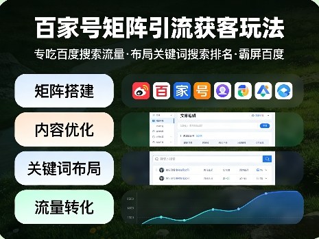 百家号矩阵引流获客玩法，专吃百度搜索流量，布局关键词搜索排名，霸屏百度-时光云网创