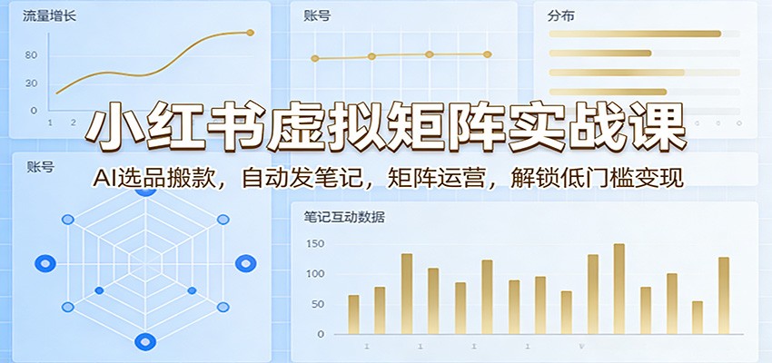 小红书虚拟矩阵实战课：AI选品搬款，自动发笔记，矩阵运营，解锁低门槛变现-时光云网创