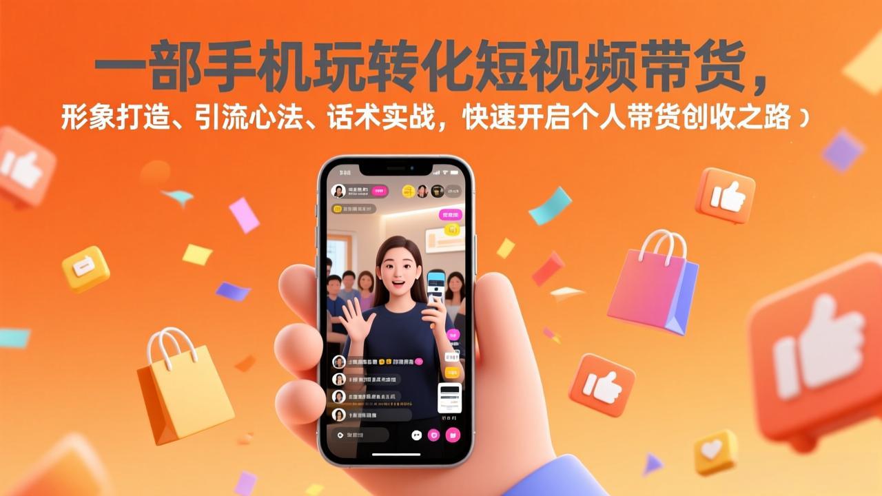 一部手机玩转化短视频带货，形象打造、引流心法、话术实战，快速开启个人带货创收之路-时光云网创