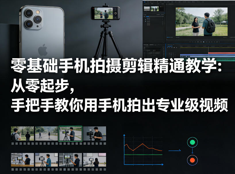 零基础手机拍摄剪辑精通教学：从零起步，手把手教你用手机拍出专业级视频-时光云网创