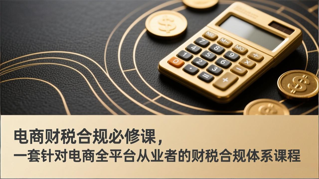 电商财税合规必修课，是一套针对电商全平台从业者的财税合规体系课程-时光云网创