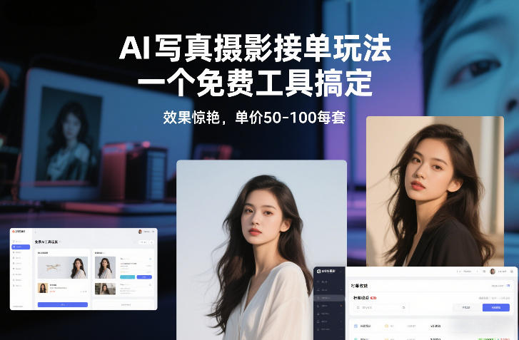 AI写真摄影接单玩法，一个免费工具搞定，效果惊艳，单价50-100每套-时光云网创