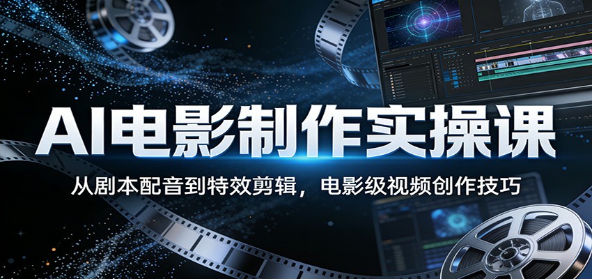 AI电影制作实操课：从剧本配音到特效剪辑，电影级视频创作技巧-时光云网创