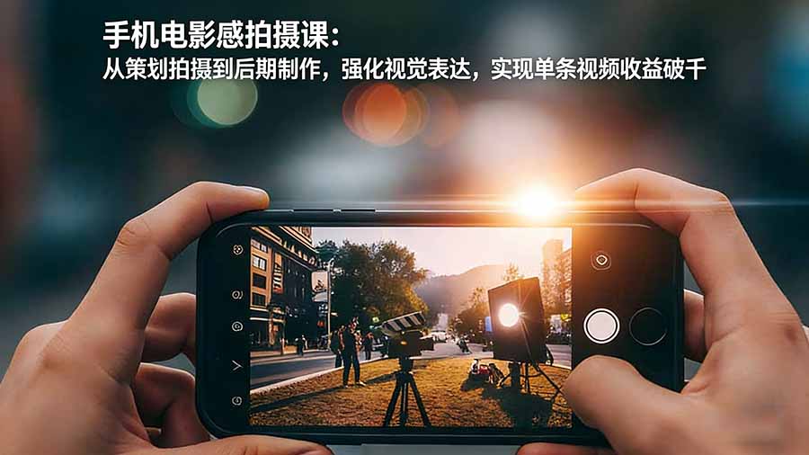 手机电影感拍摄课：从策划拍摄到后期制作，强化视觉表达，实现单条视频收益破千-时光云网创