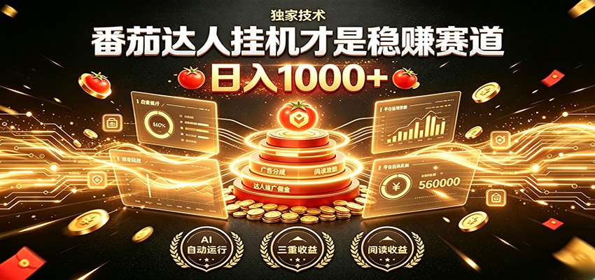 别再瞎找副业！番茄达人挂机才是稳赚赛道 日入1000+-时光云网创