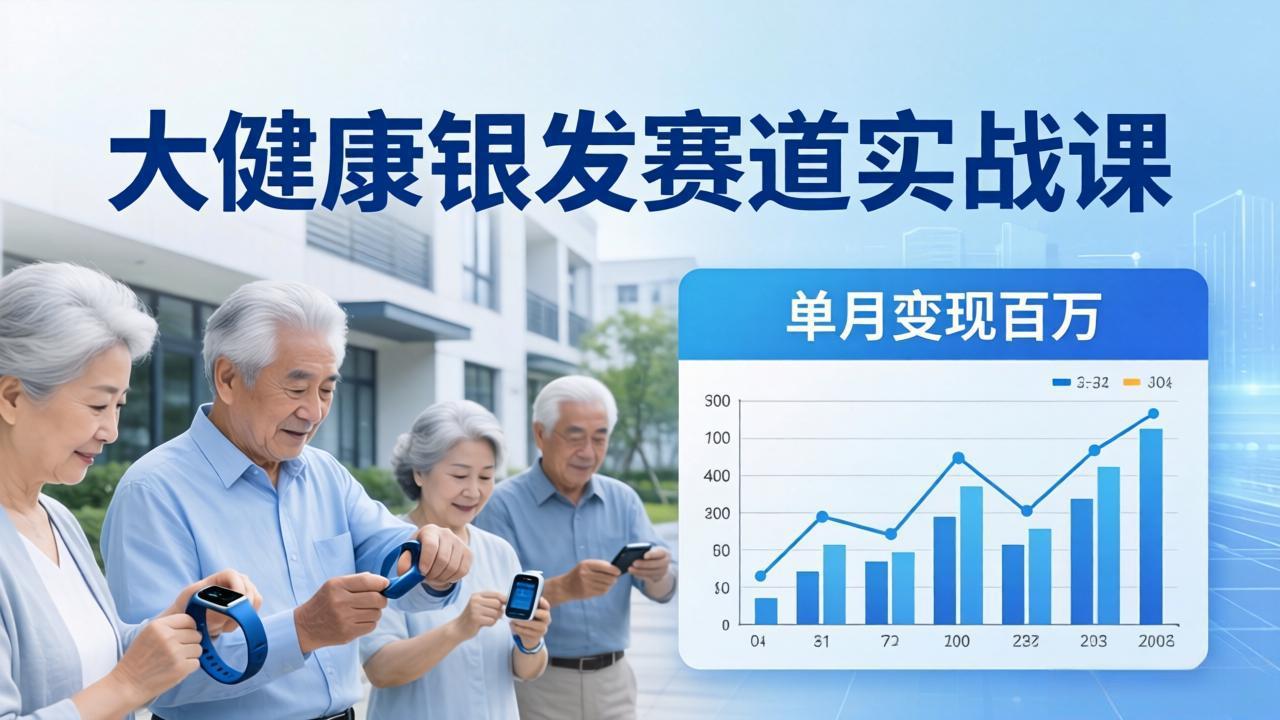 大健康银发赛道实战课：拆解视频号线索型 IP 单月变现百万逻辑，教你精准获客高效变现-时光云网创
