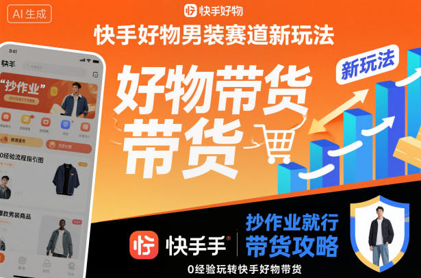 快手好物男装赛道新玩法，抄作业就行，0经验玩转快手好物带货-时光云网创